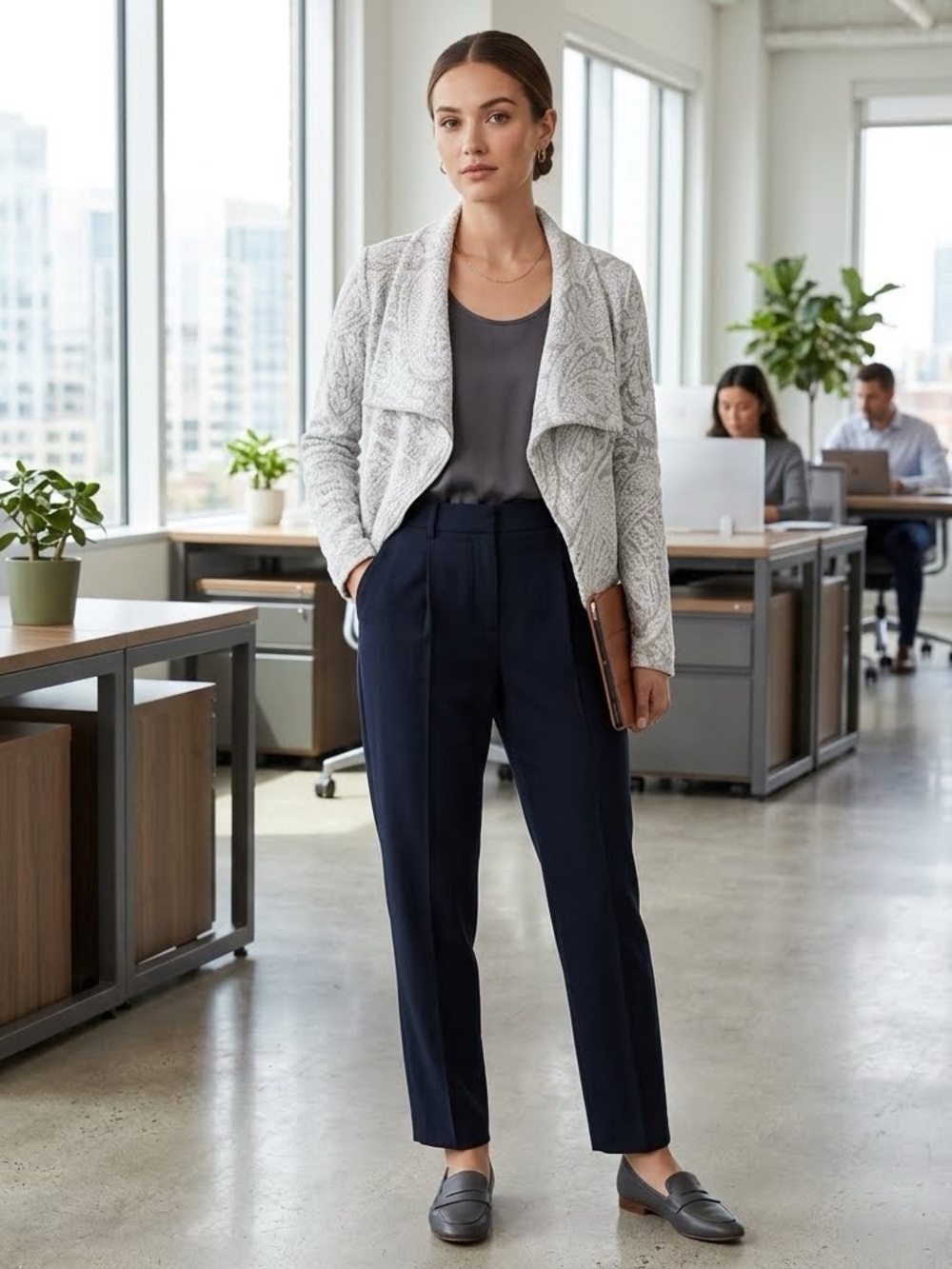 Anthropologie Moth Short Cotton Business Casual Neutral Jacket